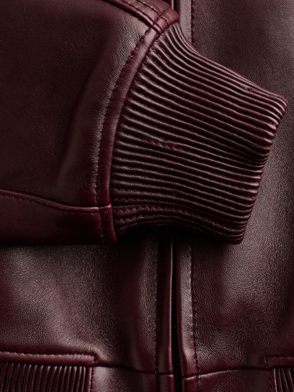 H&M STUDIO COLLECTION 2026 NWT Burgundy
Leather Bomber Jacket in Sz M - Picture 5 of 16